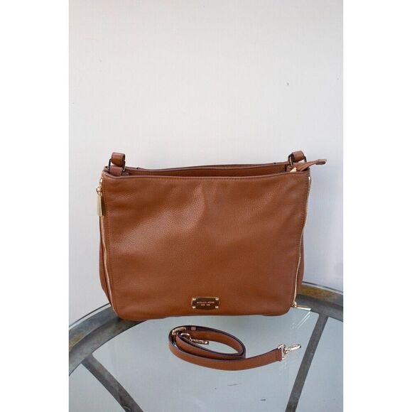 MICHAEL Michael Kors Handbags - MICHAEL KORS Essex Pebble Leather Large Convertible Shoulder Bag Hobo Brown